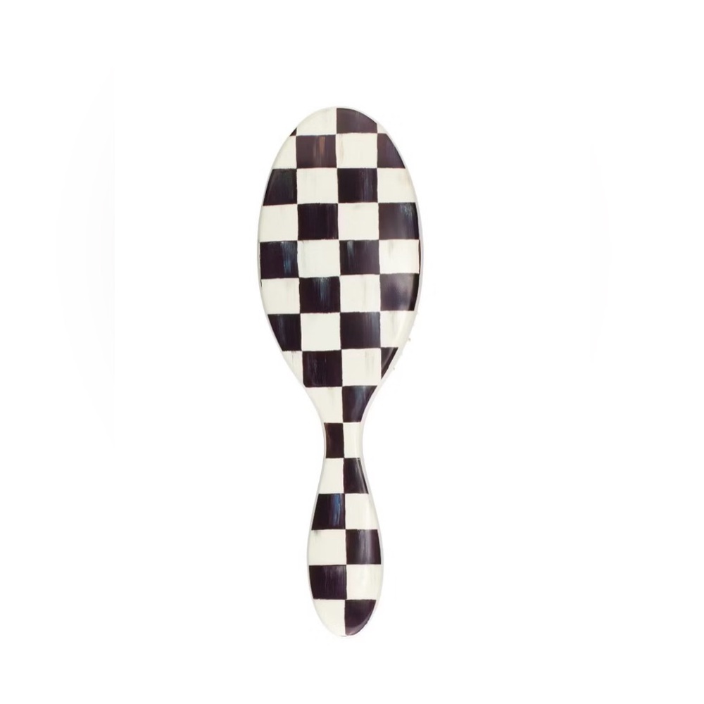MacKenzie-Childs Wet Black and White Checkered Brush
